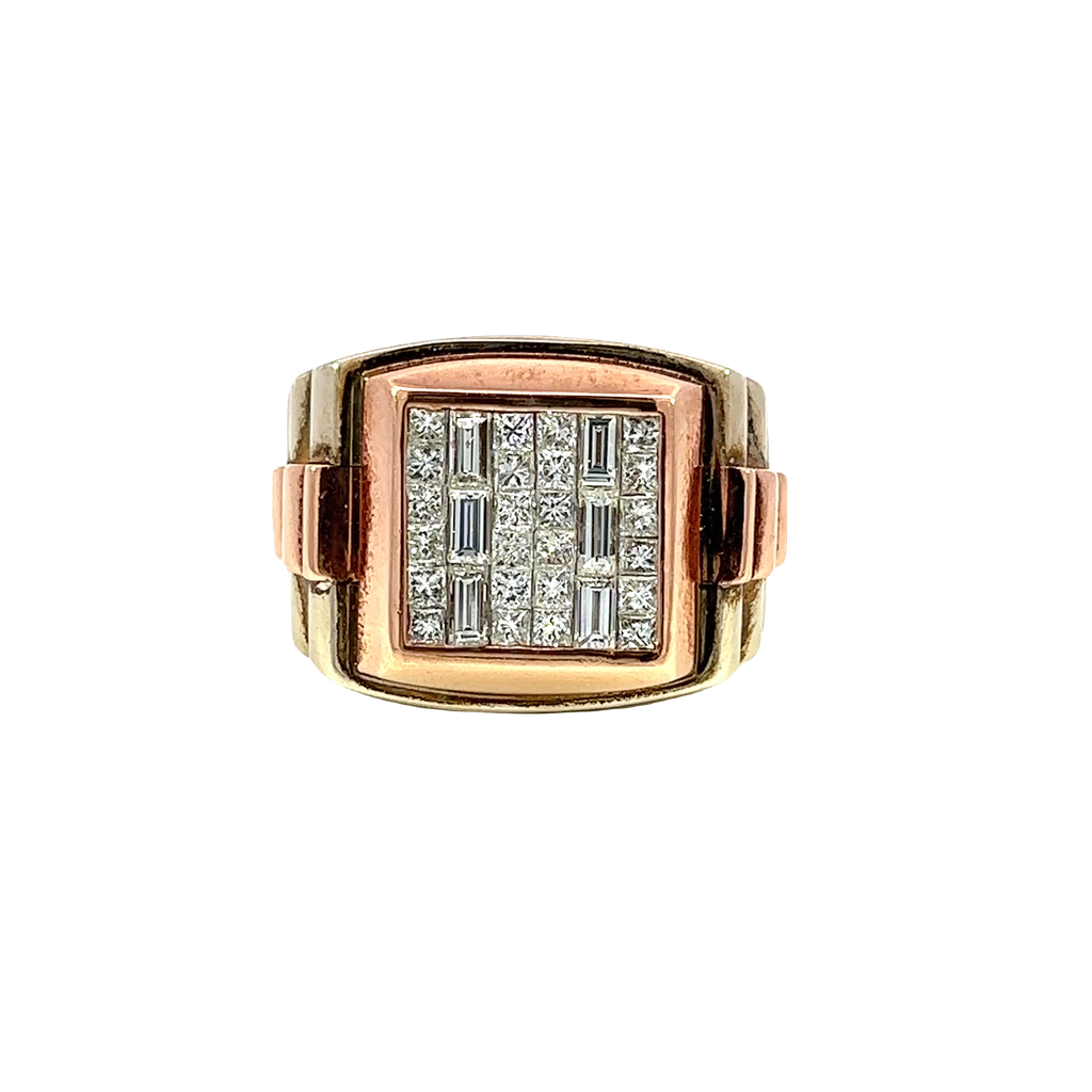 14K Two-Tone Gold Diamond Band 