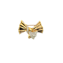 14K Yellow Gold Diamond Brooch