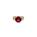 14K Gold Diamond and Tourmaline Fashion Ring