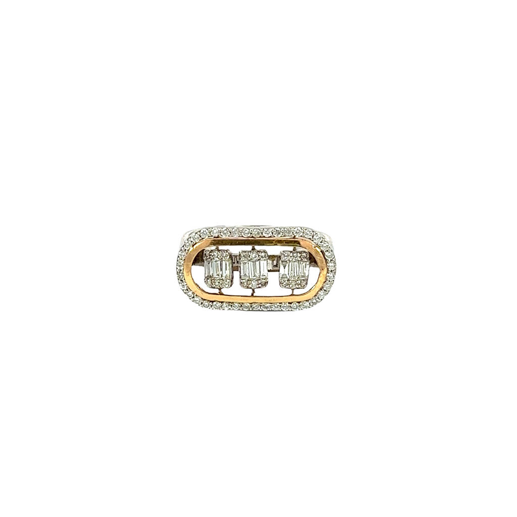 18K Two-Tone Gold Diamond Cocktail and Fashion Ring