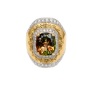 18K White Gold Diamond and Tourmaline Cocktail Ring