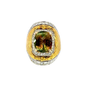 18K White Gold Diamond and Tourmaline Cocktail Ring