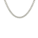 10K White Gold Lab Diamond Illusion Tennis Necklace - 18"