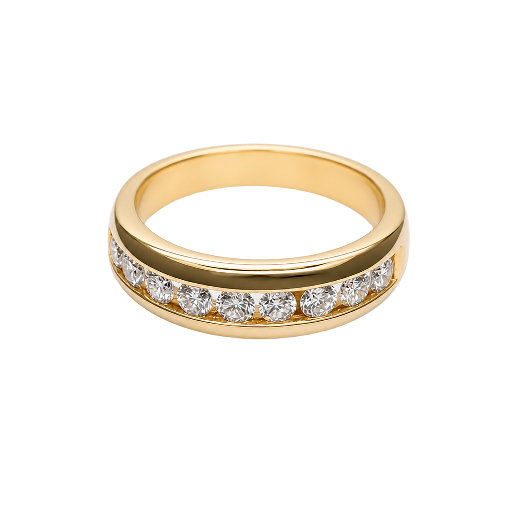 14K Yellow Gold Diamond Wedding Band Ring