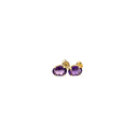 14K Yellow Gold Amethyst Stud Earrings