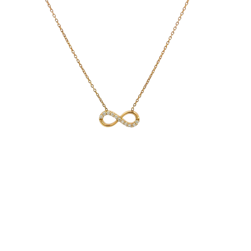 14K Yellow Gold Diamond Infinity Necklace, 0.09ct tw