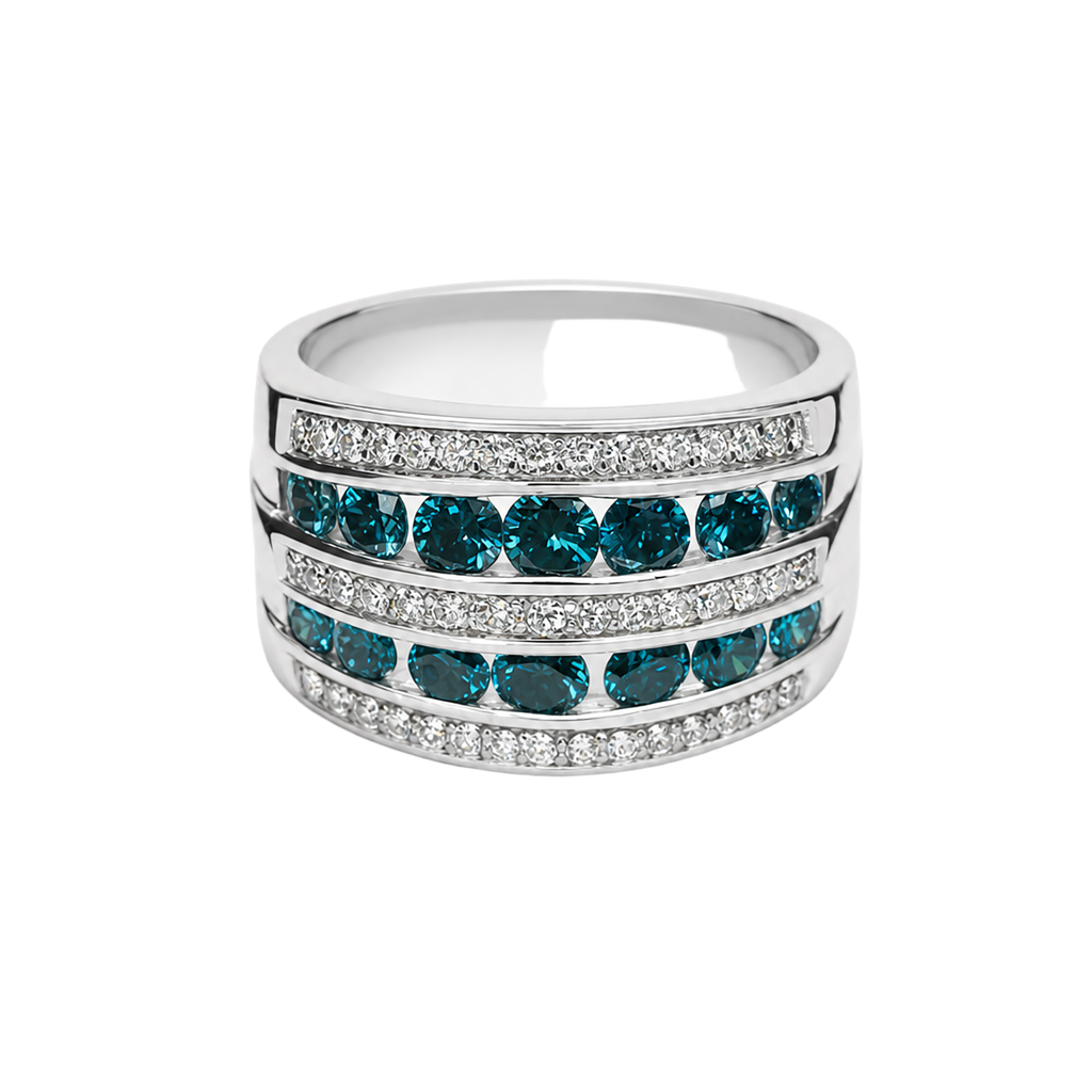 14K White Gold Topaz and Diamond Rings
