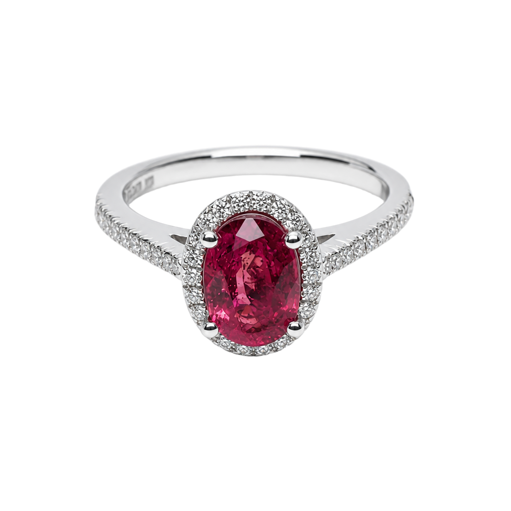 14K White Gold Diamond and Sapphire Fashion Ring