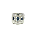 14K White Gold Diamond and Sapphire Cocktail Ring