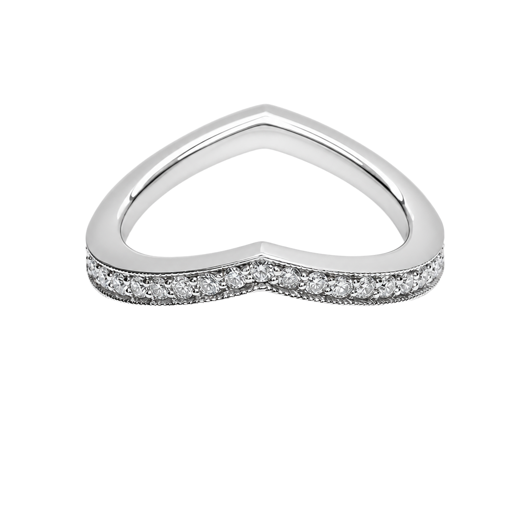 14K White Gold Diamond Stackable Ring