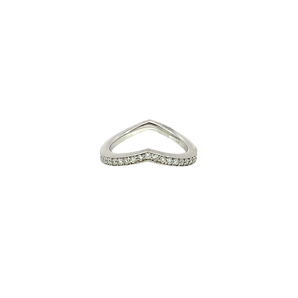 14K White Gold Diamond Stackable Ring