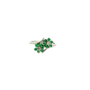 14K White Gold Diamond and Emerald Fashion Ring