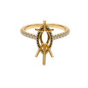 18K Yellow Gold Diamond Marquise Mounting