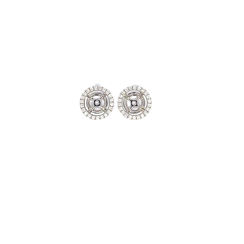 18K White Gold Large Diamond Earring Jackets
