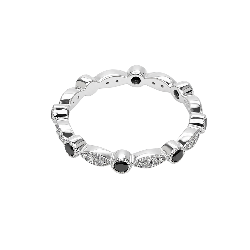 14K White Gold Diamond Stackable Ring