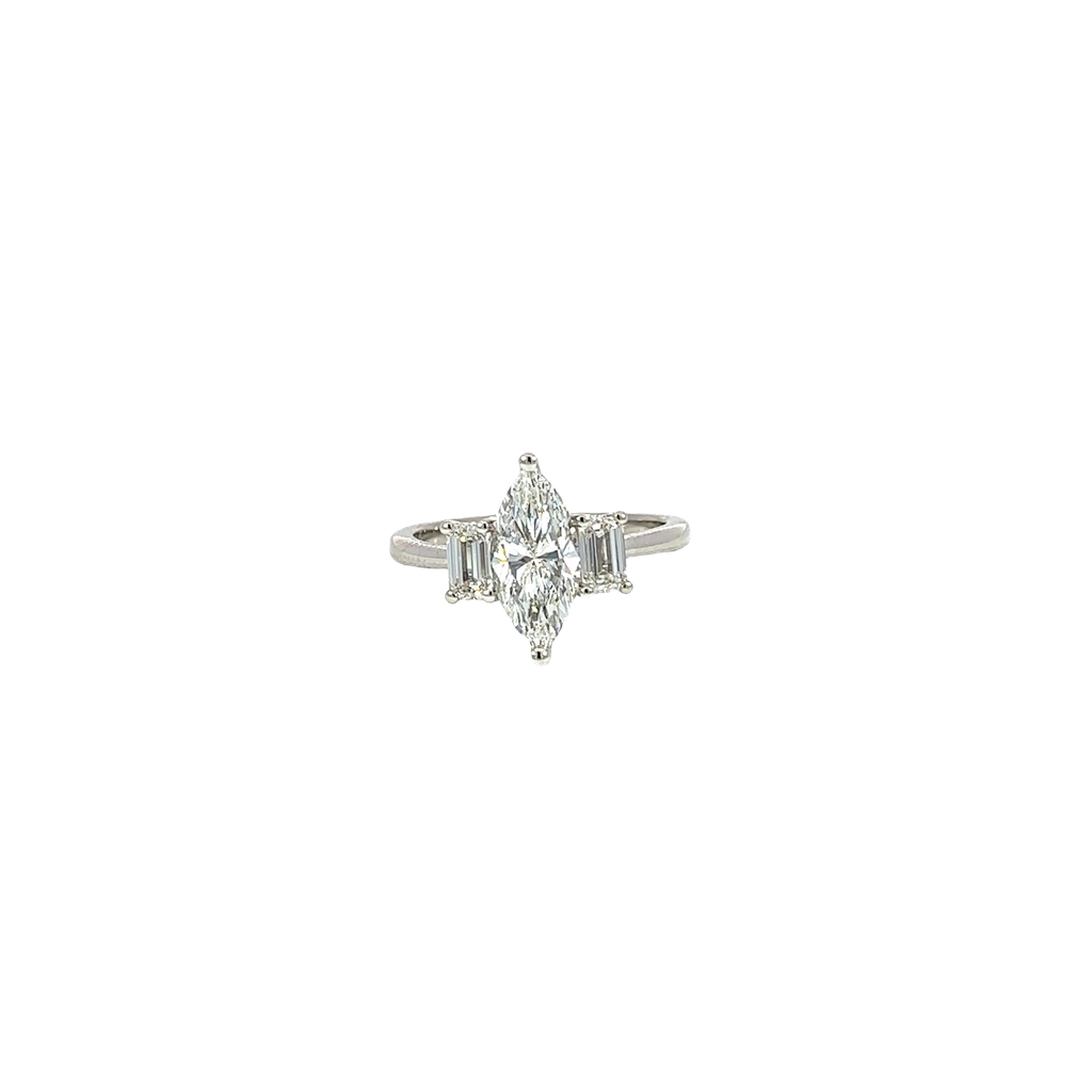 14K White Gold Diamond Engagement Ring