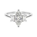 14KW White Gold Lab Diamond and Diamond Ring