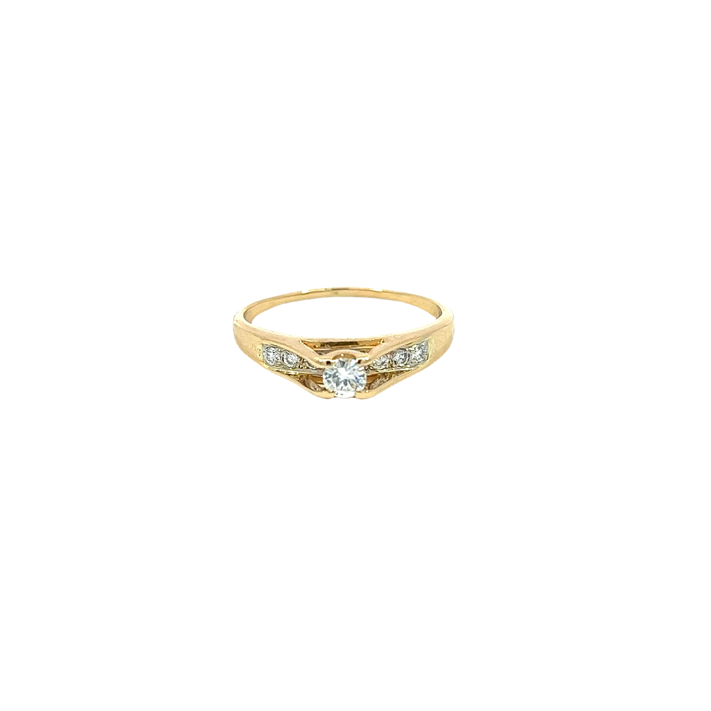 14K Yellow Gold Diamond Engagement Ring