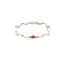 14K White Gold Diamond and Ruby Tennis Bracelet