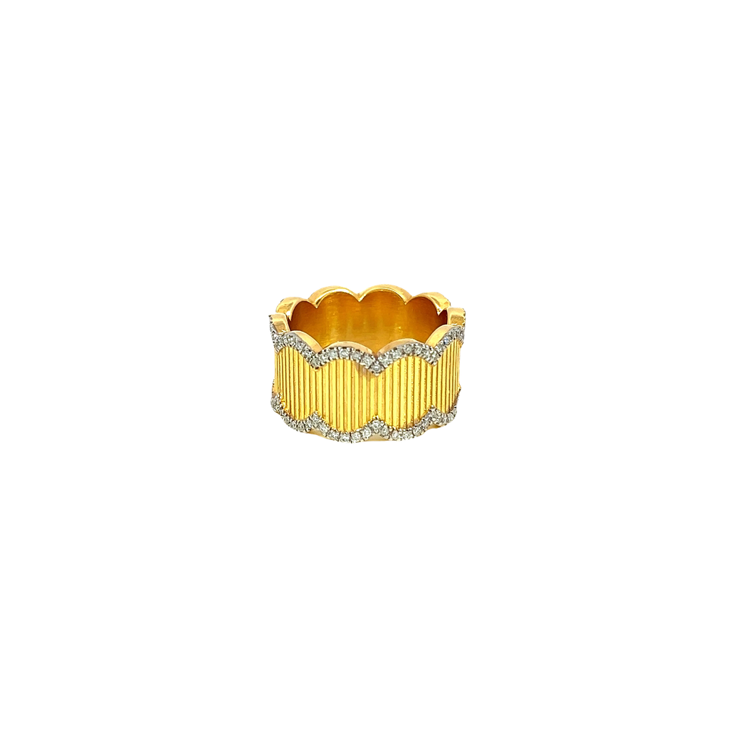14K Two-Tone Gold 1.20ct Diamond Band and Fashion Ring