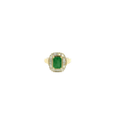 14K Yellow Gold Diamond and Emerald Fashion Ring