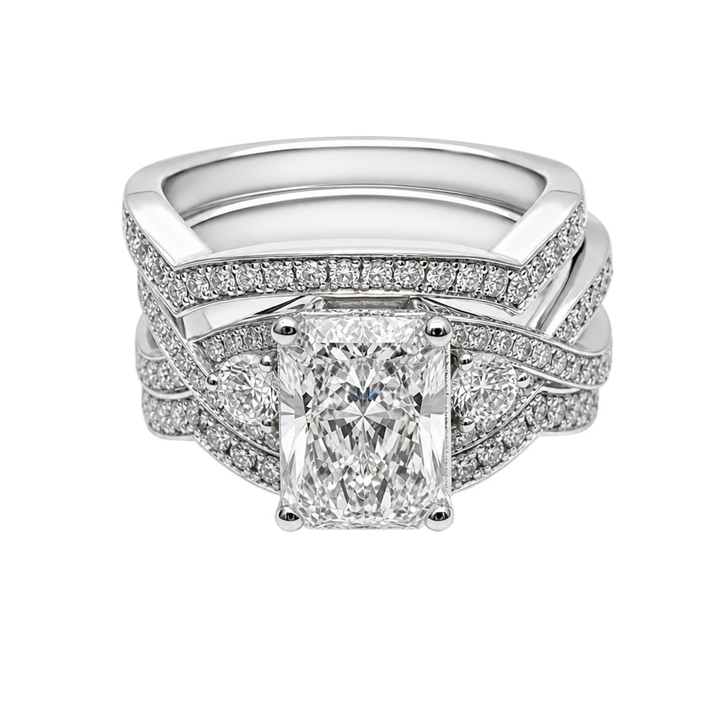 14K White Gold Diamond Wedding Set