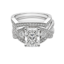 14K White Gold Diamond Wedding Set