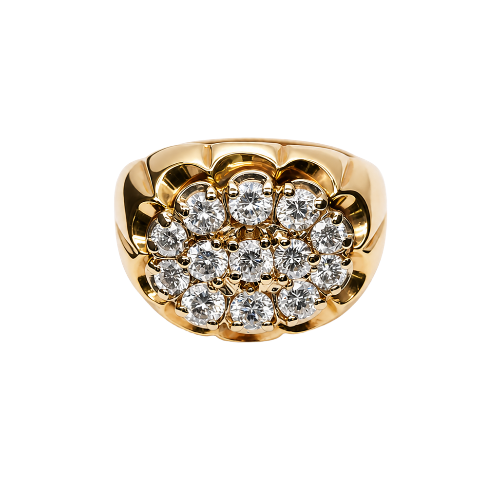 14K Yellow Gold Diamond Cocktail Ring