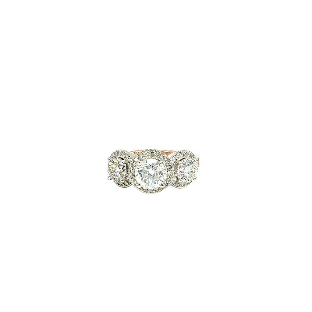 18K White and Rose Gold Diamond Engagement/Fashion Ring