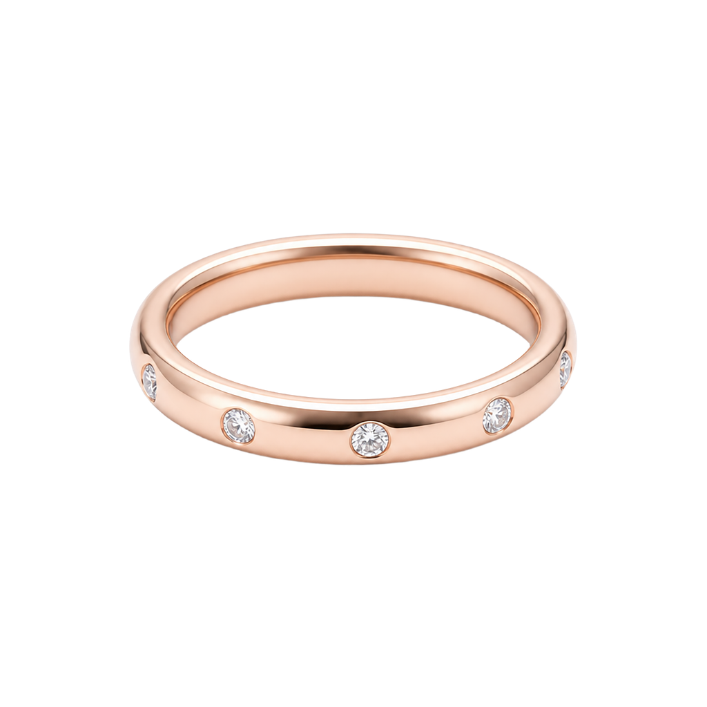 14K Rose Gold Diamond Stackable Ring