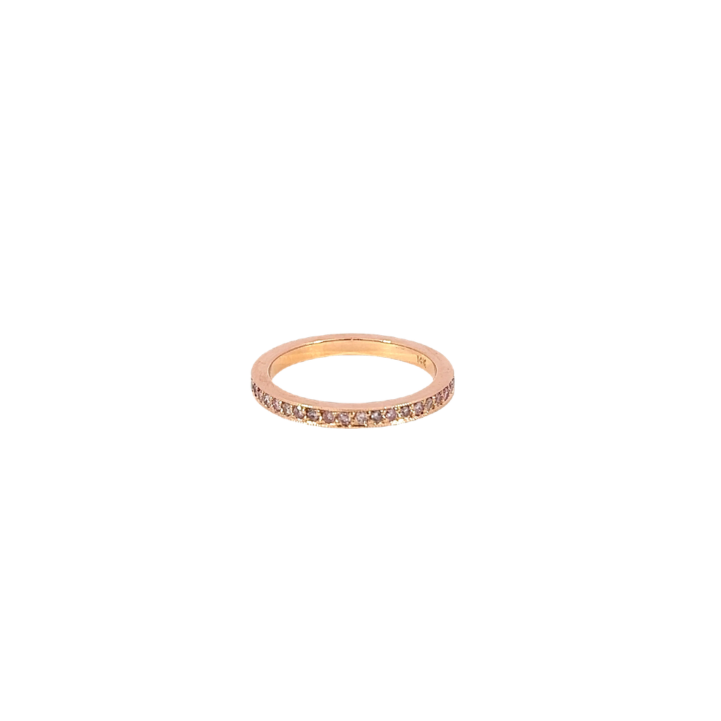 14K Rose Gold Diamond Stackable Ring