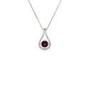 18K White Gold Rhodolite and Diamond Pendant