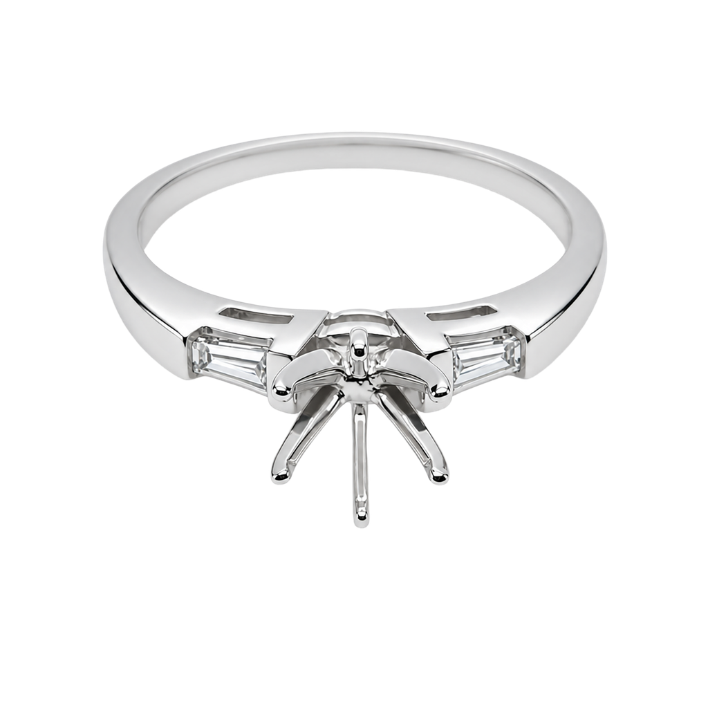 18K White Gold Diamond Engagement Ring