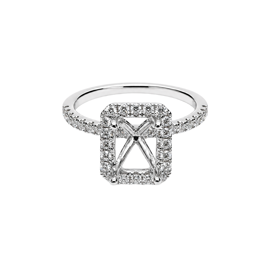 18K White Gold Diamond Engagement Ring