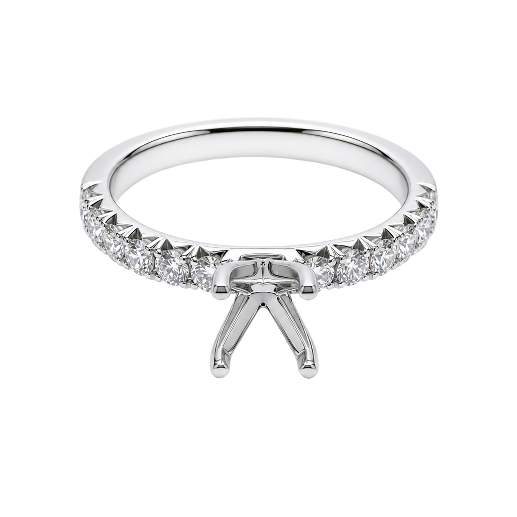 18K White Gold Diamond Engagement Ring