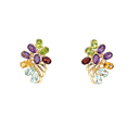 14K Yellow Gold Multicolored Stone Earrings