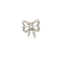 14K White Gold Diamond Bow Brooch/Pendant