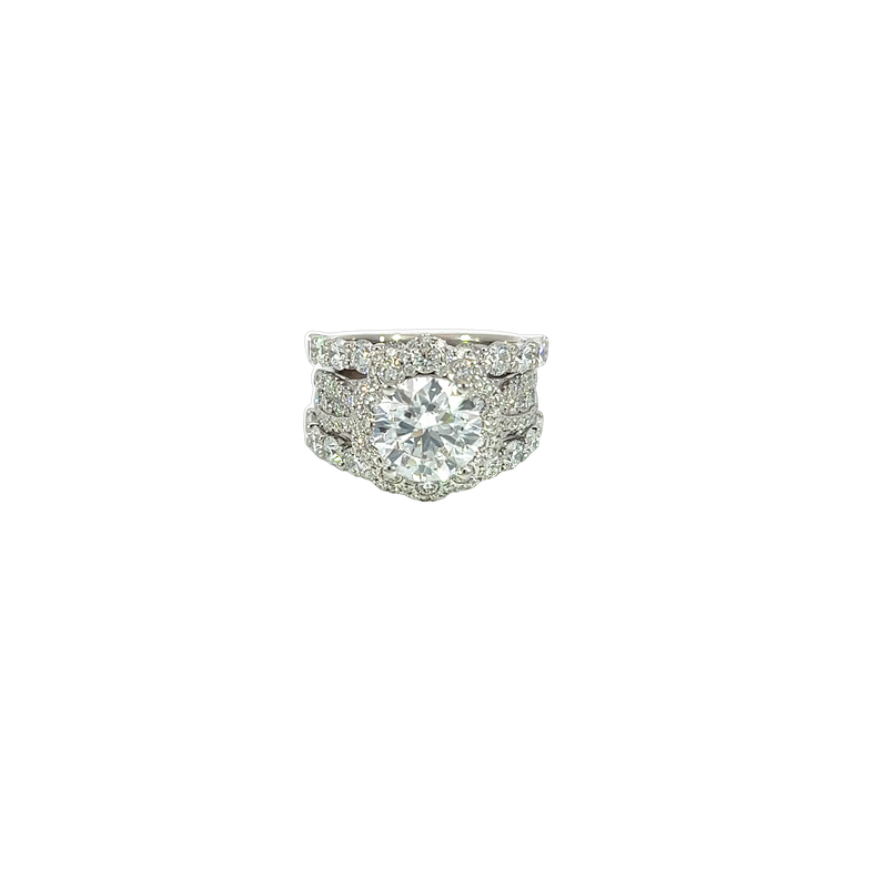14K White Gold Diamond Engagement Ring