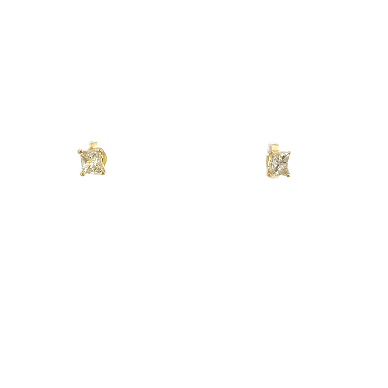 14K Yellow Gold 1.00ct Diamond Stud Earrings