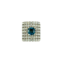 14K White Gold Diamond and Ocean Topaz Ring