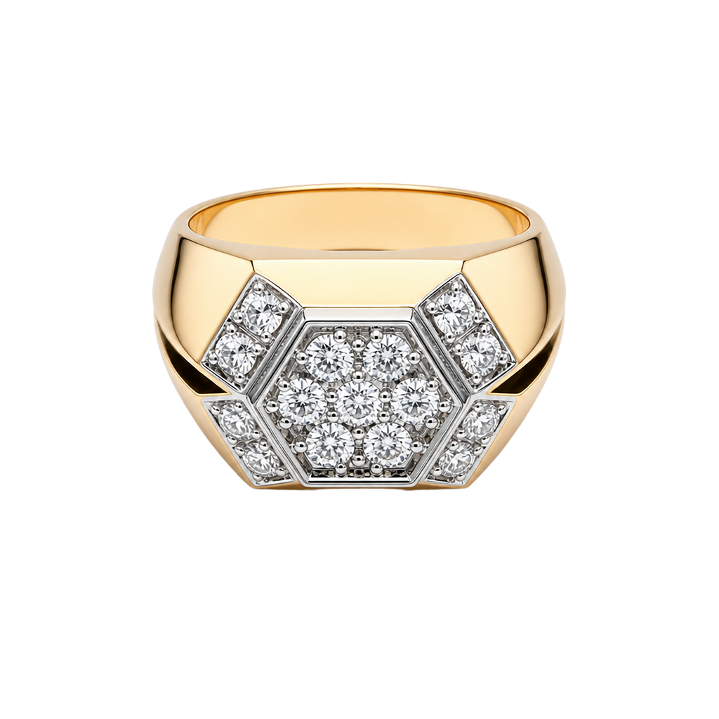 14K Two-Tone Gold Diamond Fashion Ring