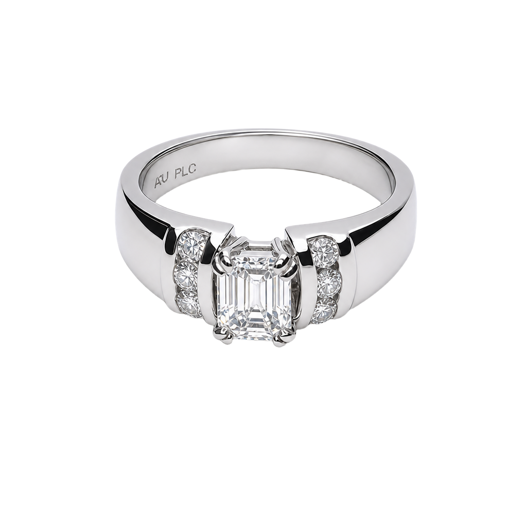 18K White Platinum Diamond Engagement Ring