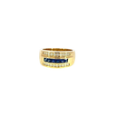 14K Yellow Gold Men's Sapphire and Diamond Ring