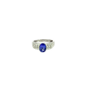 14K White Gold Tanzanite and Diamond Ring
