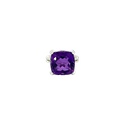 14K White Gold Amethyst Tiffany-Style Ring