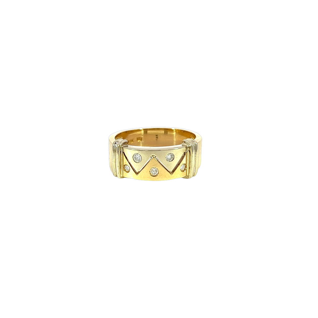 14K Two-Tone Men's Gold and Diamond Band