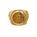 14K Yellow Gold Men's Coin Fashion Ring