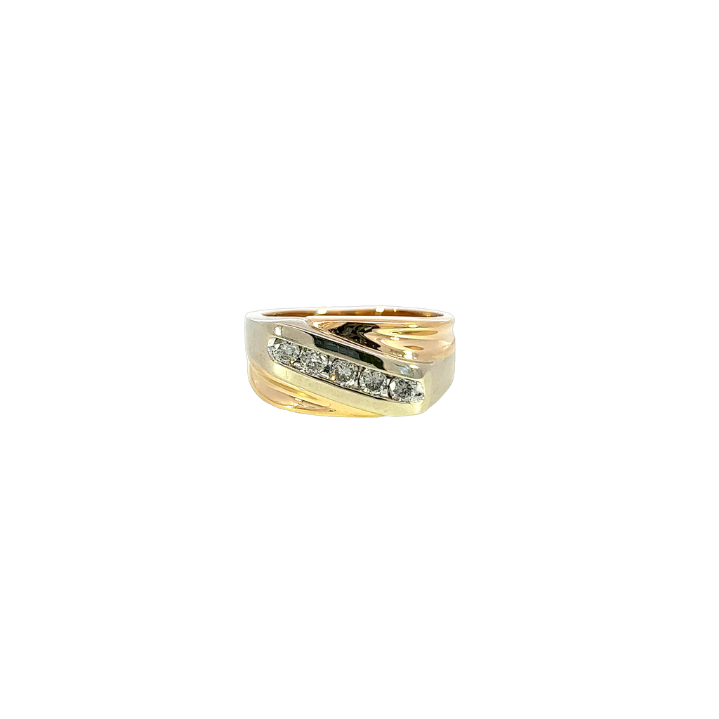 14K Two-Tone Men's Gold and Diamond Ring