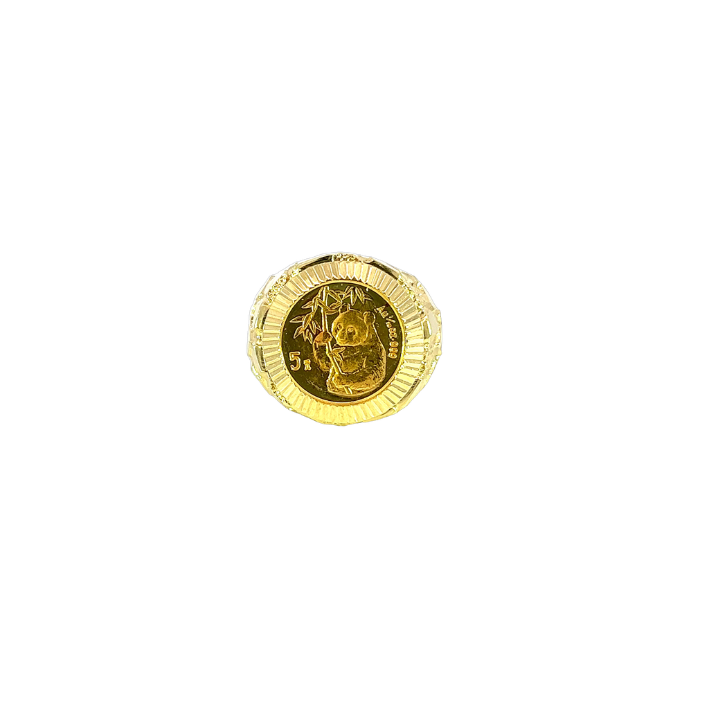 14K Yellow Gold Men's Coin Fashion Ring