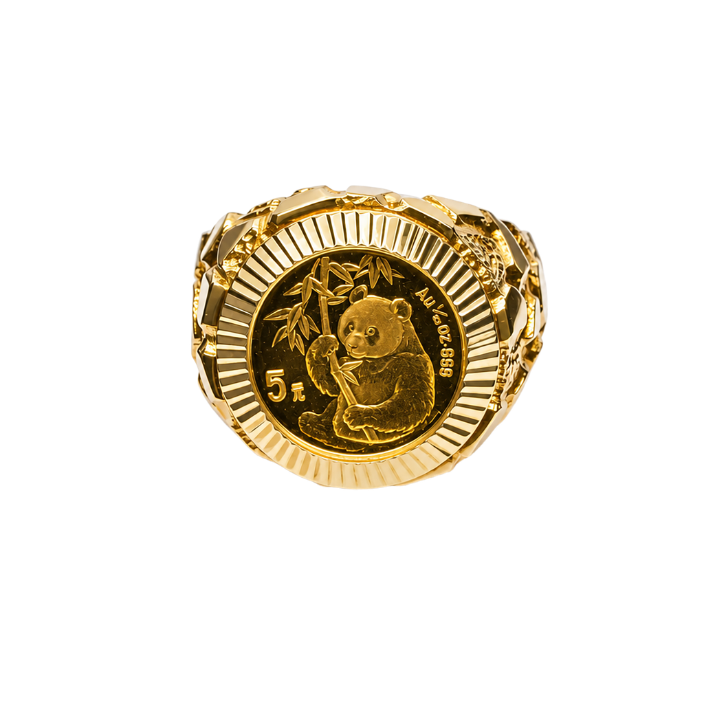 14K Yellow Gold Men's Coin Fashion Ring